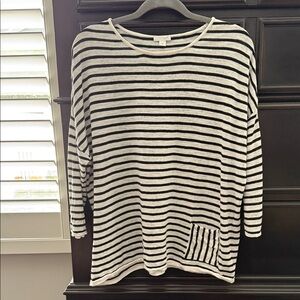 Striped Black and White Women's Top